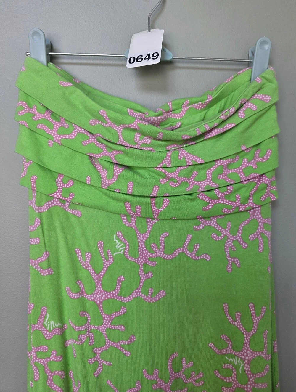 Lilly Pulitzer Petula Strapless Maxi Dress Coral Me Crazy Green Pink XS - EUC! - Picture 3 of 9